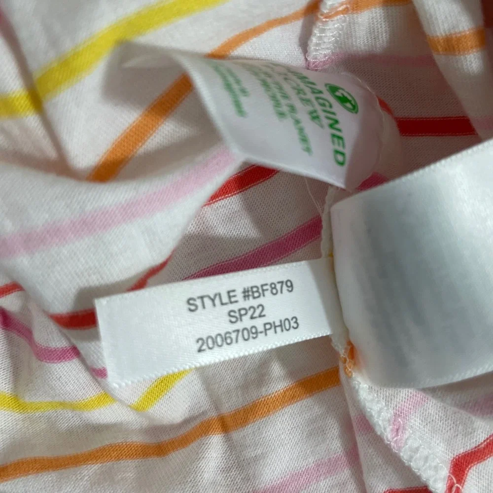 NWT J. Crew Striped Knit Tie-Waist Midi Dress White Pink Orange Medium ‎ BF879